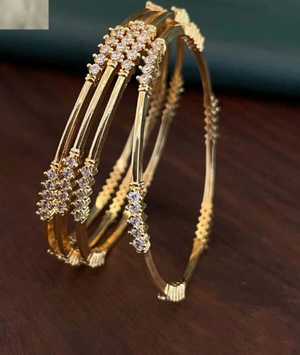 Thin Stone Bangles for Women with Premium Stone Design