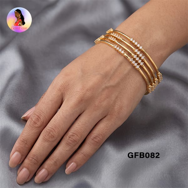 Thin Stone Bangles for Women with Premium Stone Design