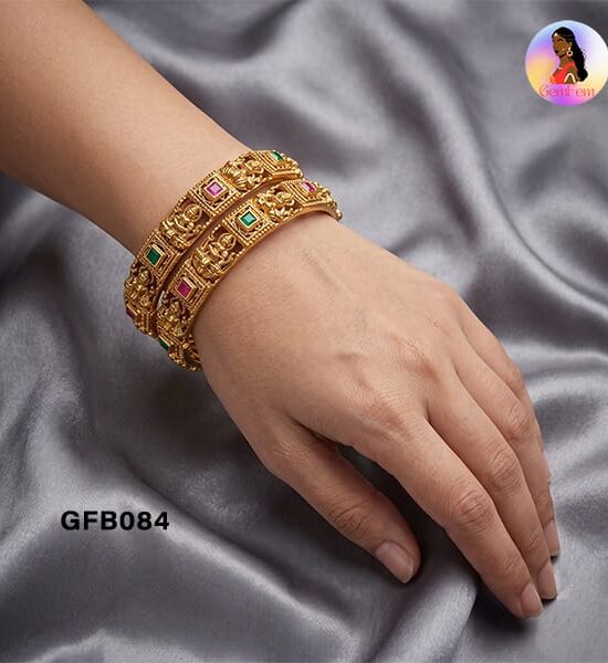 Traditional Lakshmi Bangles with Temple-Inspired Design