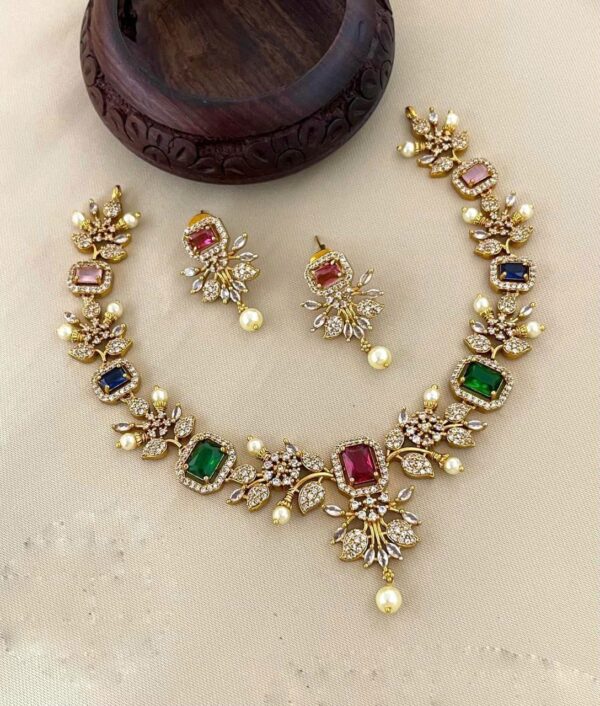 AD Choker Set Under 400 - Multi Colour AD Choker Set for Women
