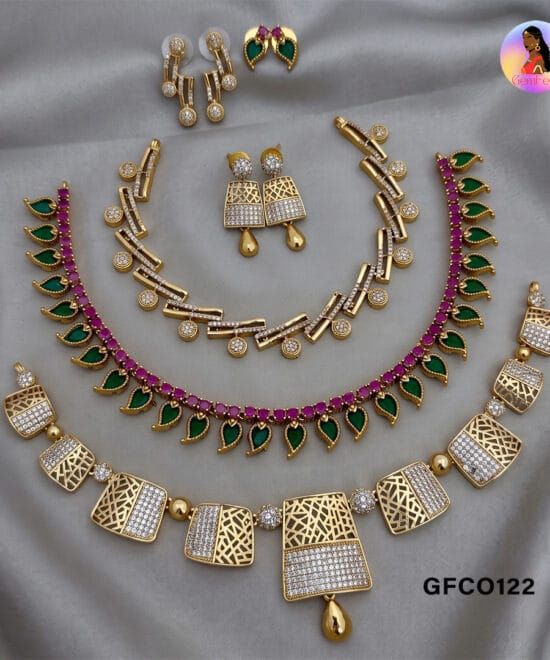 American Diamond Necklace Combo