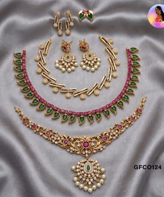AD Jewellery Set Under 1500