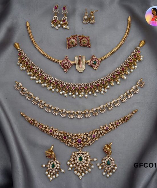 Layered American Diamond Jewellery
