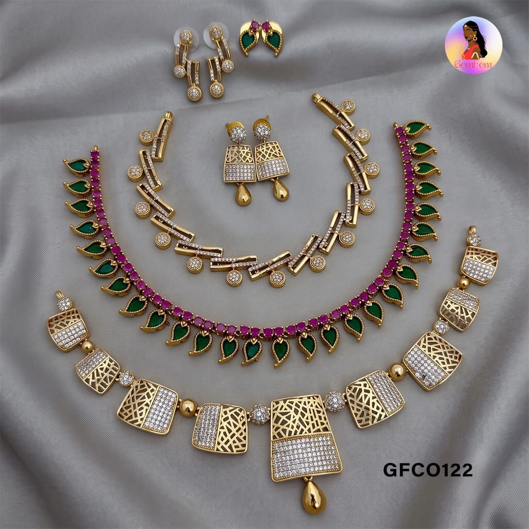 American Diamond Necklace Combo