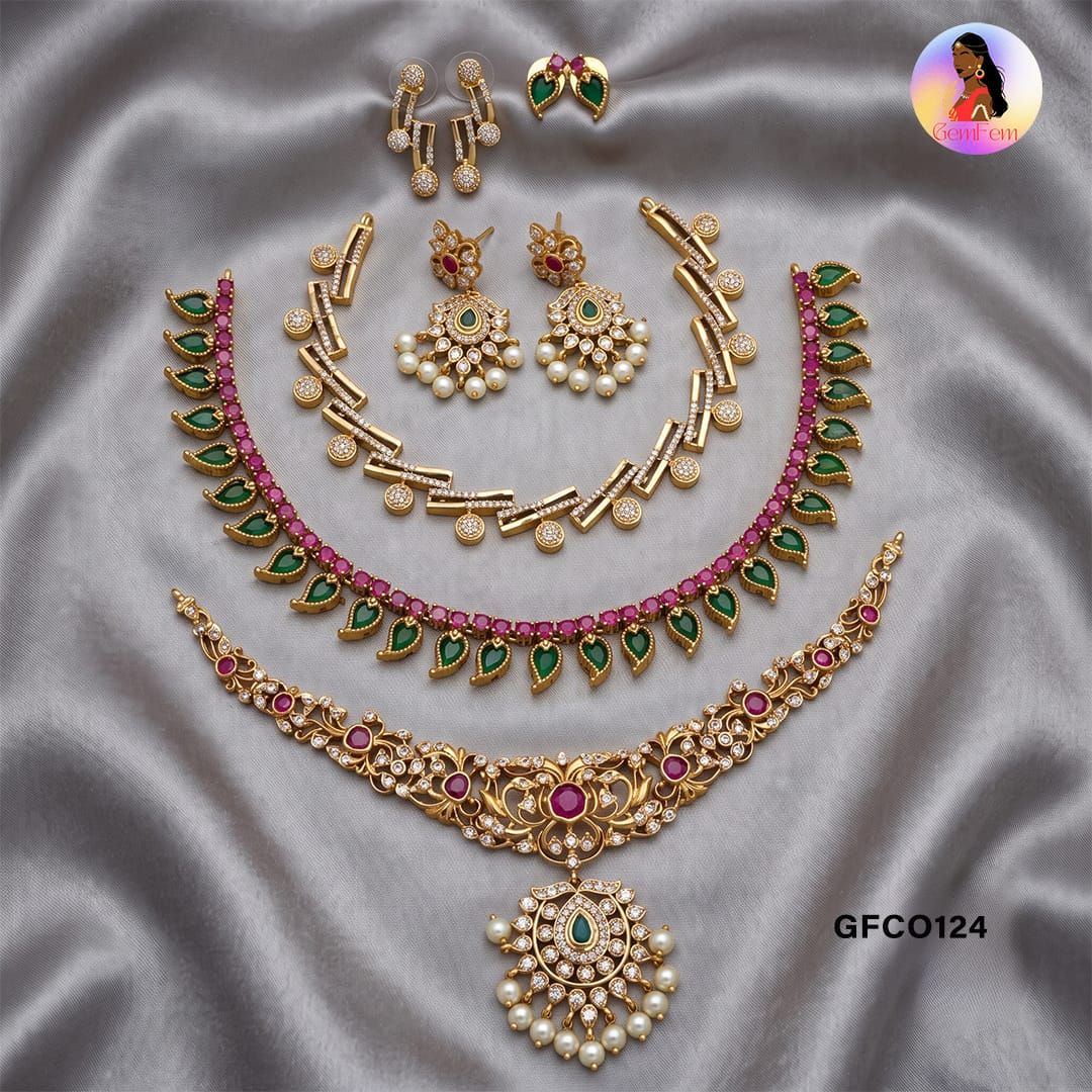 AD Jewellery Set Under 1500