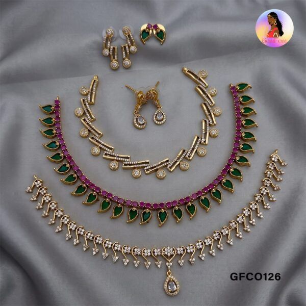 Party Wear AD Jewellery Combo
