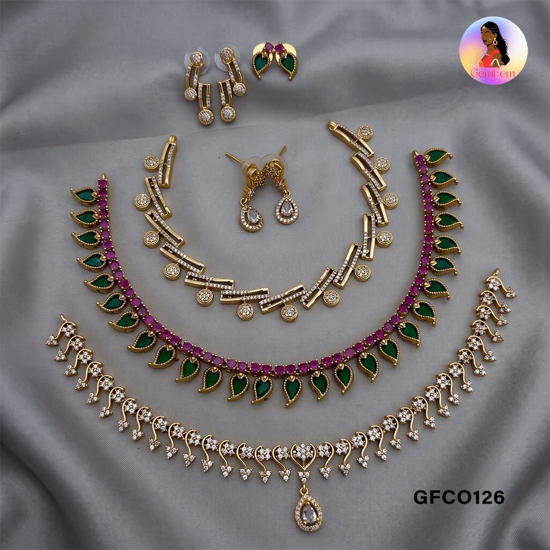 Party Wear AD Jewellery Combo