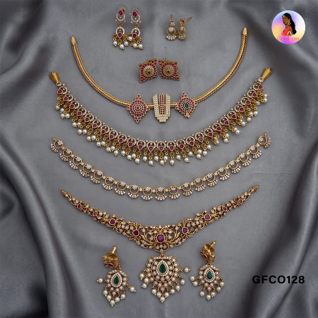 Layered American Diamond Jewellery